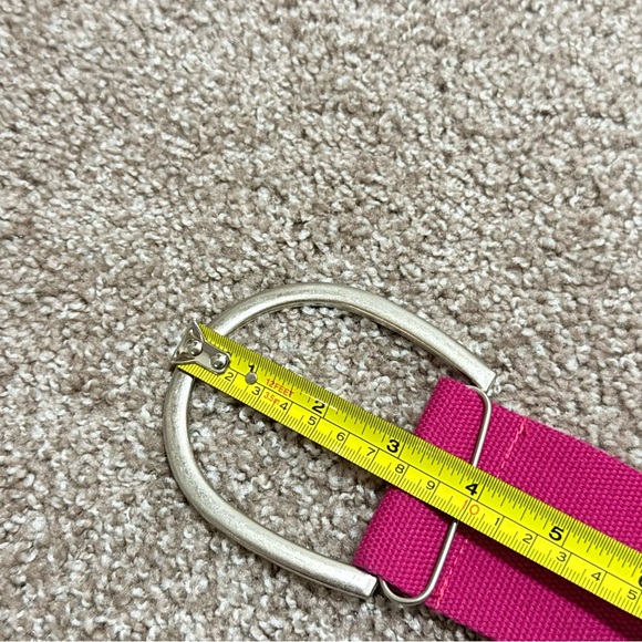 Hot Pink Grommet Belt Y2K Wide Canvas Silver D Ring Statement Punk Scene Goth - Picture 9 of 9